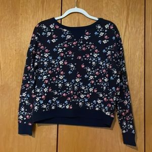 Nollie navy and floral crew neck